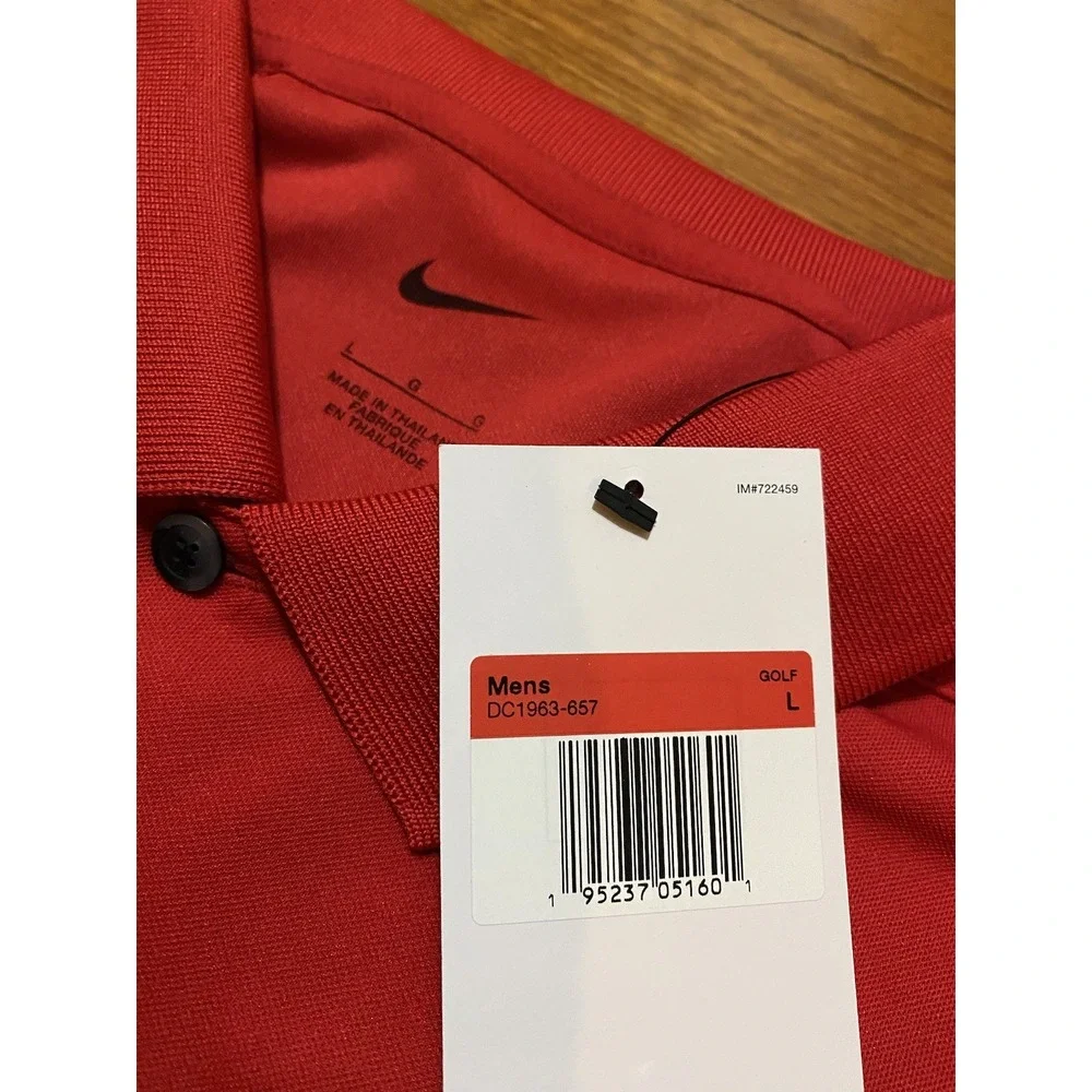 NEW NWat Nike Dri-Fit Red Polo Shirt Tree‎ Top Men's Large L Brand New $80
